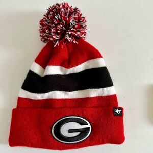 UGA Bulldogs Cuffed Knit Red Beanie With Pom, One Size Fits Most